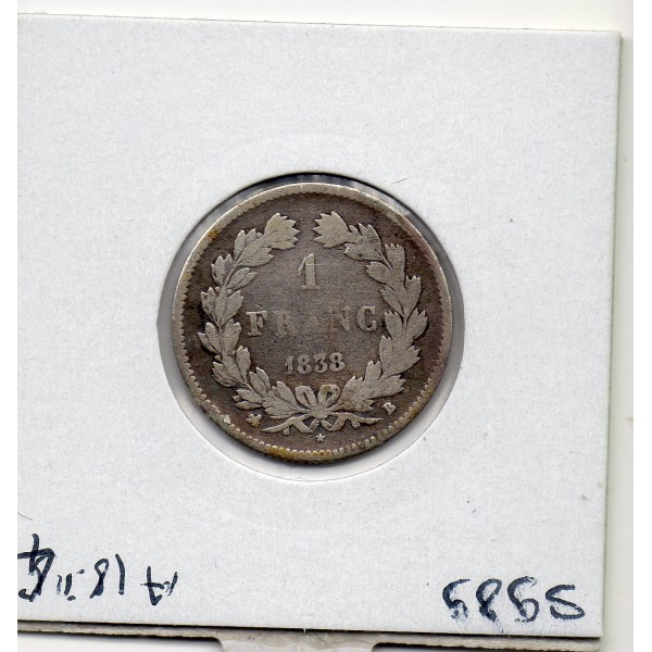 1 Franc Louis Philippe 1838 B Rouen B+