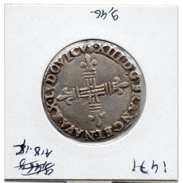 1/4 ou quart d'Ecu de navarre 1612 M Saint Palais Louis XIII TTB+