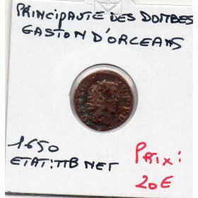 Principauté des Dombes, Gaston d'Orleans (1650) Denier Tournois Type 13