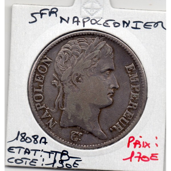 5 francs Napoléon 1er 1808 A Paris TTB-