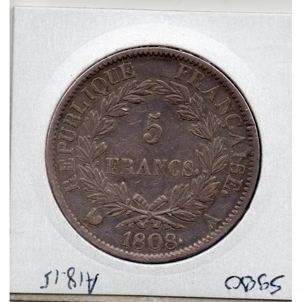 5 francs Napoléon 1er 1808 A Paris TTB-
