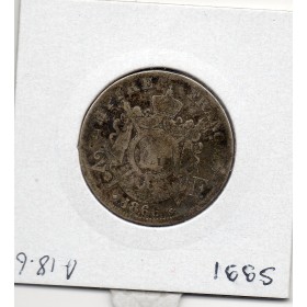 2 francs Napoléon III tête laurée 1866 BB Strasbourg TB-