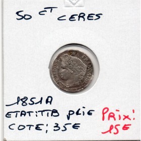 20 centimes Cérès 1851A Paris TTB tordue