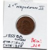 2 centimes Napoléon III tête nue 1855 BB chien Strasbourg Sup