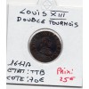 Double Tournois 1617 A Paris Louis XIII TTB