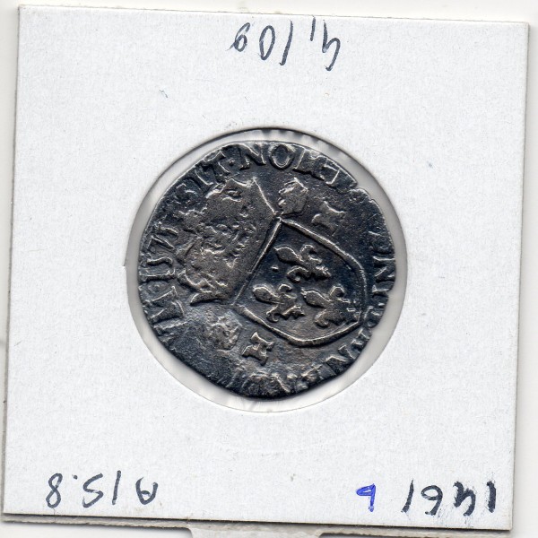 Demi Teston 4eme type 1575 9 Rennes Henri III Col Plat