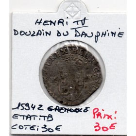 Douzain du dauphiné 2eme type 1594 Z Grenoble Henri IV TB