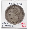 Belgique 5 Francs 1847 TTB, KM.3 Leopold 1er