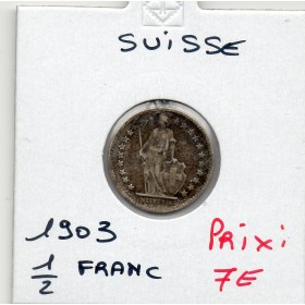 Suisse 1/2 franc 1903 TTB, KM.23