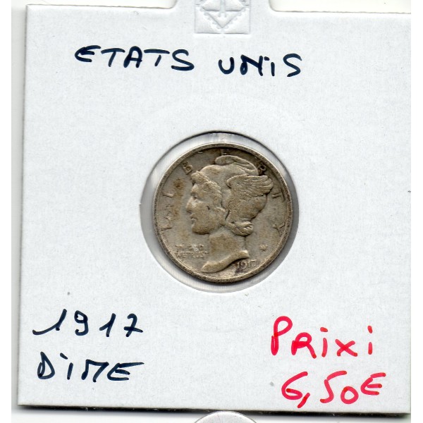 Etats Unis dime 1917 TB+, KM.140 Mercury