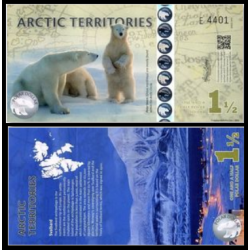 Arctic territories,Billet commémoratif de 1.5 polar dollar 2014