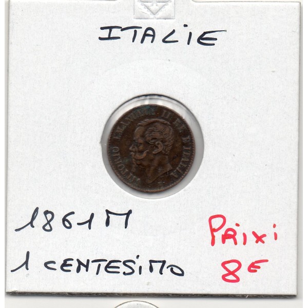 Italie 1 centesimo 1861 M Milan Sup,  KM.1 Vittorio Emanuele II