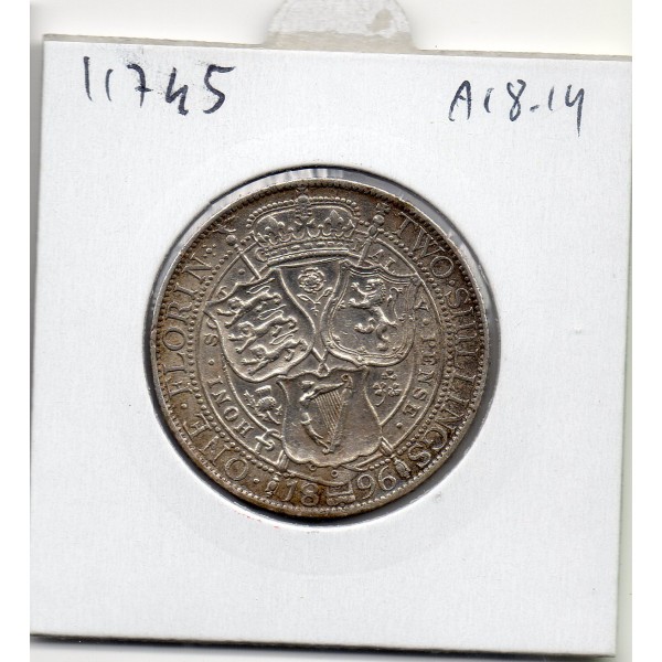 Grande Bretagne 1 Florin 1896 TTB, KM.781 Victoria Nettoyée