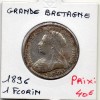 Grande Bretagne 1 Florin 1896 TTB, KM.781 Victoria Nettoyée