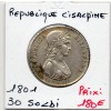 Italie République Cisalpine 30 Soldi 1801 Sup-, KM.1 Taches