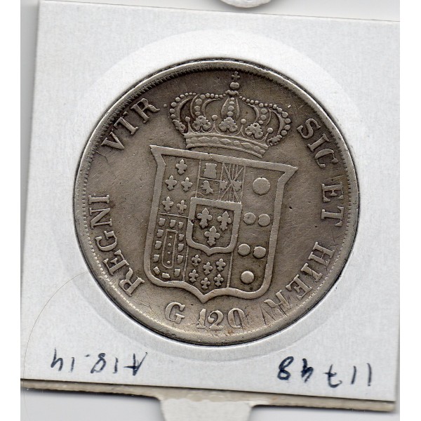 Italie Deux Siciles  120 Grana 1833 TB, KM.309 Ferdinand II