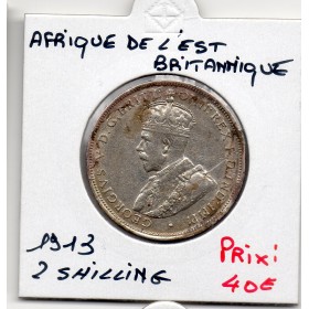 Afrique est britannique 2 shillings 1913 TTB KM.13 Georges V Nettoyée
