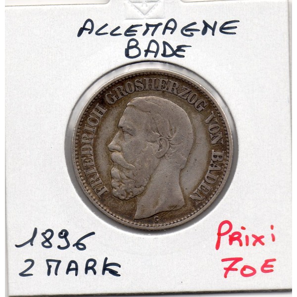 Bade 2 mark 1896 G TTB- KM.269 Friedrich 1er