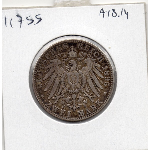 Bade 2 mark 1896 G TTB- KM.269 Friedrich 1er