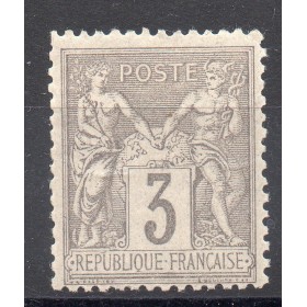 Timbre France Yvert No 87 Type II Sage 3c gris Neuf ** bord de feuille