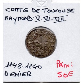 Languedoc, Comté de Toulouse, Raymond V VI et VII (1148-1240) Denier