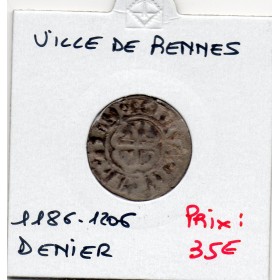 Bretagne, anonyme, Ville de Rennes (1186-1206) Denier
