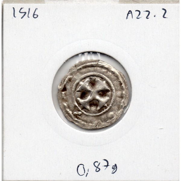 Comté d'Auxerre anonyme (1000-1200) denier TTB