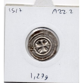 Comté d'Auxerre anonyme (1000-1200) denier TTB+