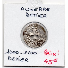 Comté d'Auxerre anonyme (1000-1200) denier TTB+