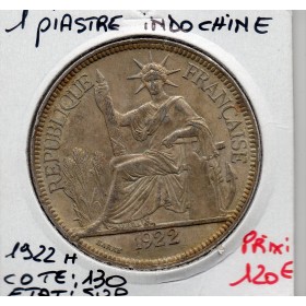 Indochine 1 piastre 1922 H Heaton Sup, Lec.299