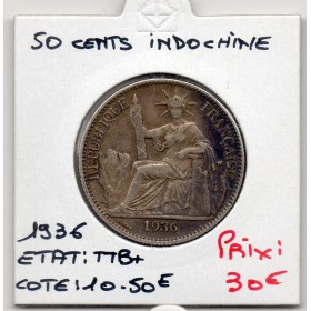 Indochine 50 cents 1936 TTB+, Lec.261