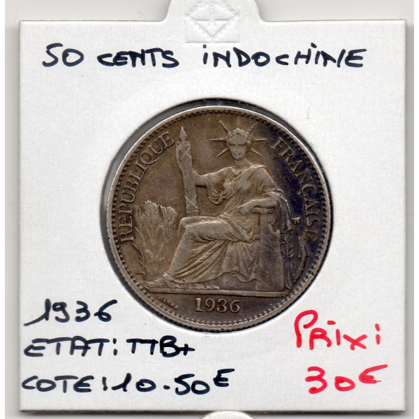 Indochine 50 cents 1936 TTB+, Lec.261