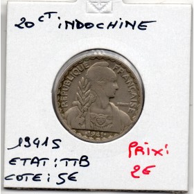 Indochine 20 cents 1941 S non magnétique TTB, Lec.248