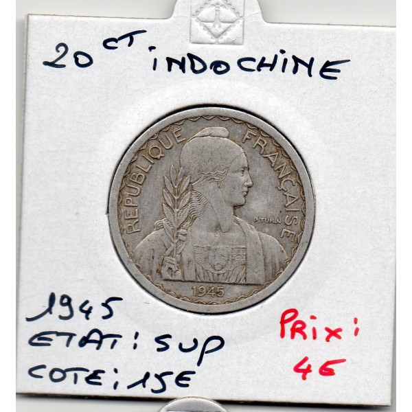 Indochine 20 cents 1945 Sup-, Lec.251