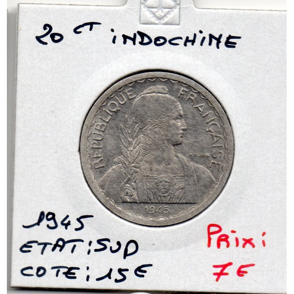 Indochine 20 cents 1945 Sup, Lec.251