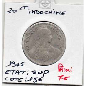 Indochine 20 cents 1945 Sup, Lec.251