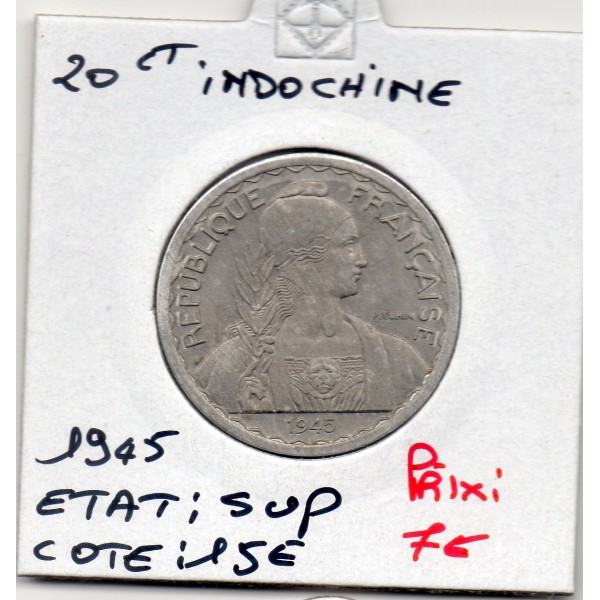 Indochine 20 cents 1945 Sup, Lec.251