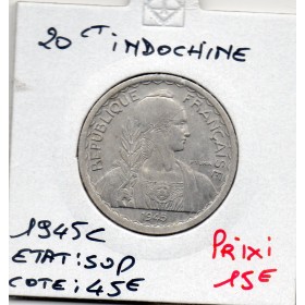 Indochine 20 cents 1945 C Castelsarrasin Sup, Lec.253