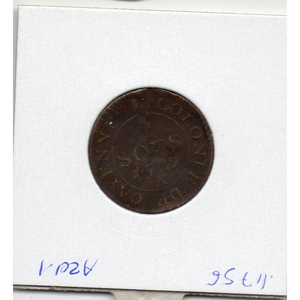 Guyane, Cayenne 2 sous 1789 A TTB, Lec.20