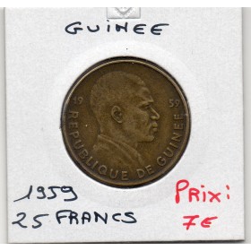 Guinée 25 francs guinéens 1959 TTB, KM.3 Ahmed Sékou Touré