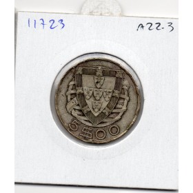 Portugal 5 escudos 1942 TB, KM.581Caravelle