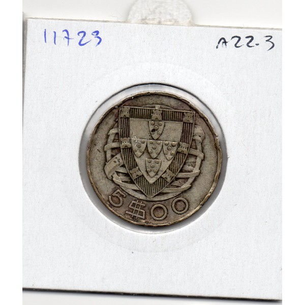 Portugal 5 escudos 1942 TB, KM.581Caravelle