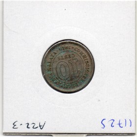 Malaya 10 cents 1949 TTB, KM.8 Georges VI