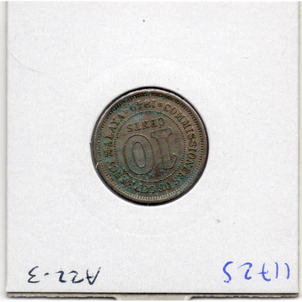 Malaya 10 cents 1949 TTB, KM.8 Georges VI