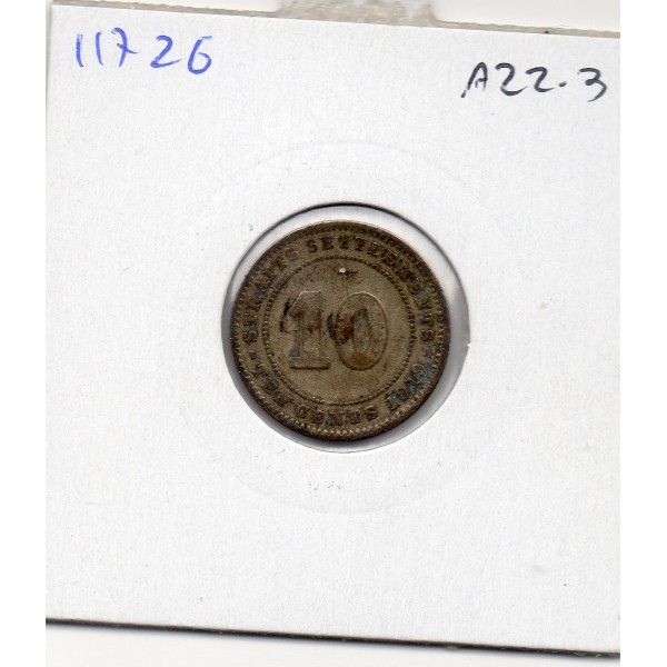 Etablissement des Détroits 10 cents 1919 TB, KM.29a Georges V