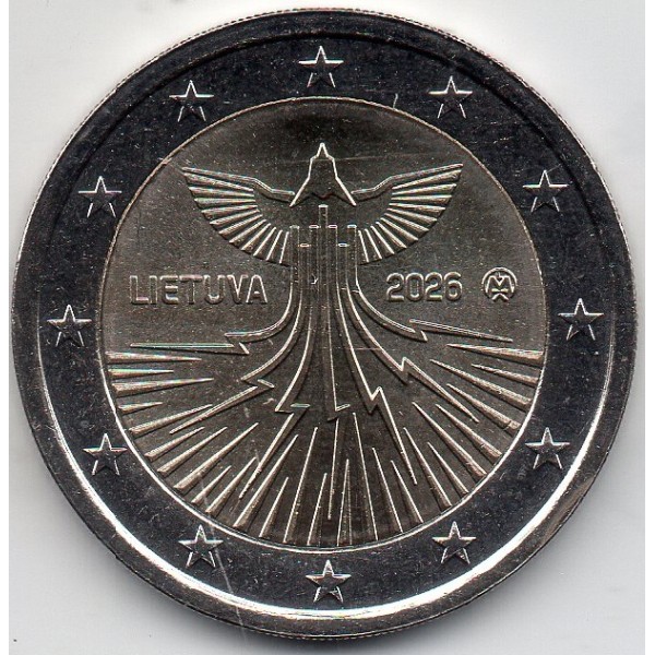 2 euro commémorative Lituanie 2026 Indépendance énergétique pièce de monnaie €