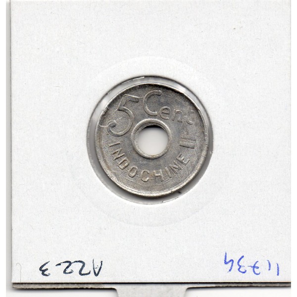 Indochine 5 cents 1943 rainurée Sup, Lec.124 cassures de coin