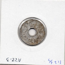 Indochine 5 cents 1943 rainurée TB, Lec.124 cassures de coin