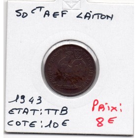 AEF Afrique Equatoriale Française 50 centimes 1942 TTB, Lec.8 Laiton