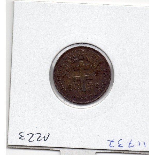 AEF Afrique Equatoriale Française 50 centimes 1942 TTB, Lec.8 Laiton